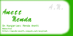 anett menda business card